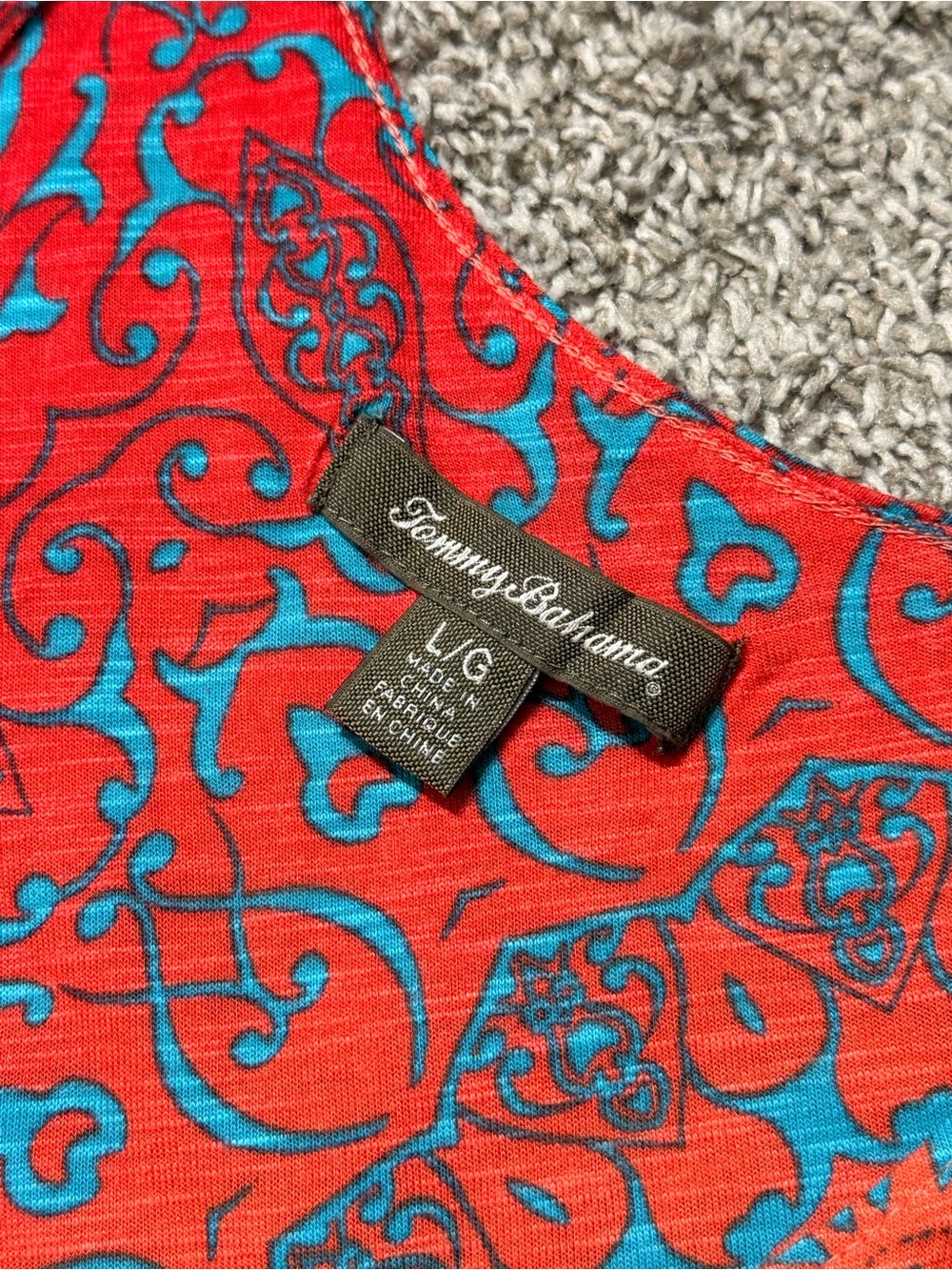 Tommy Bahama Maxi Dress Orange Teal Paisley Print Sleeveless Resort Wear Size L. - Picture 9 of 12